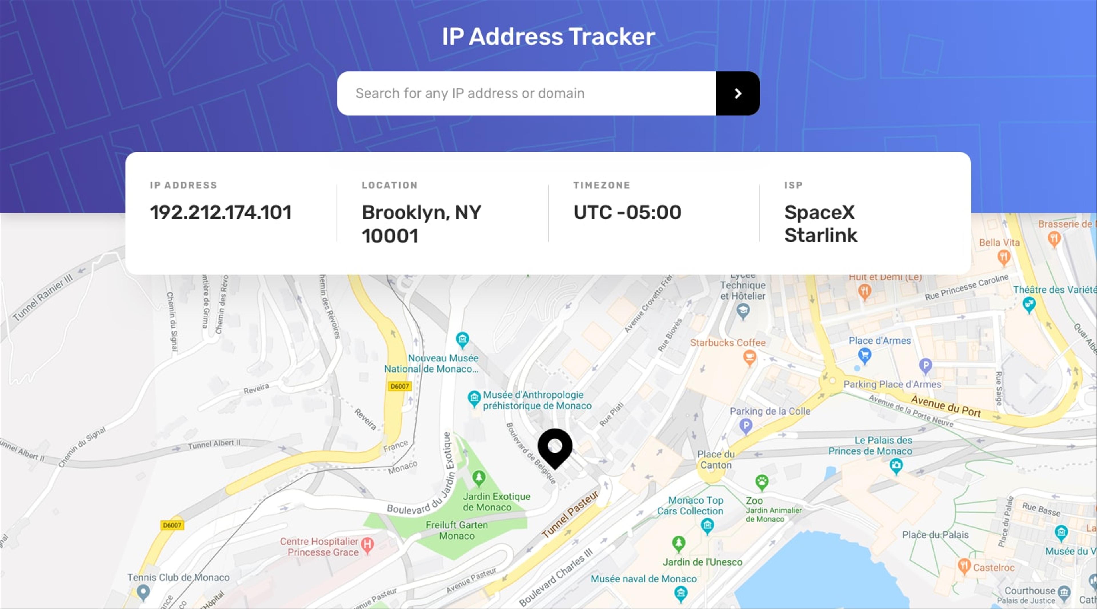 Ip address tracker